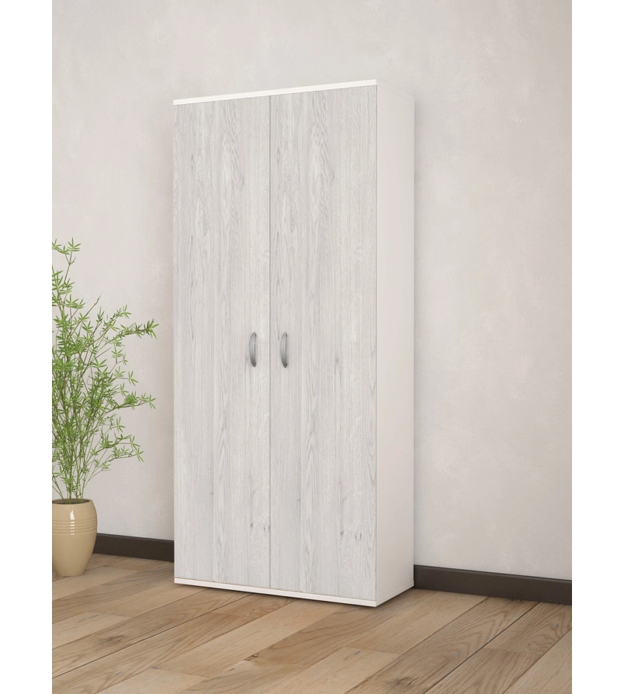 ARMADIO "GOLF" 2 ANTE BIANCO E ROVERE, 80X52X170CM